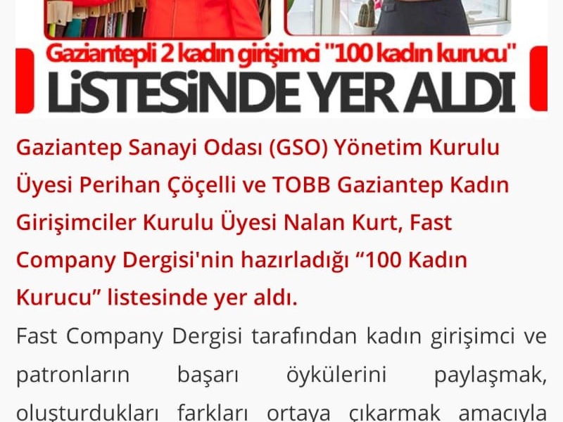 Two women entrepreneurs from Gaziantep