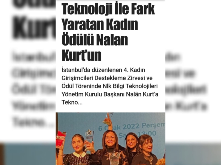 The Woman Making a Difference with Technology Award goes to Nalan Kurt!