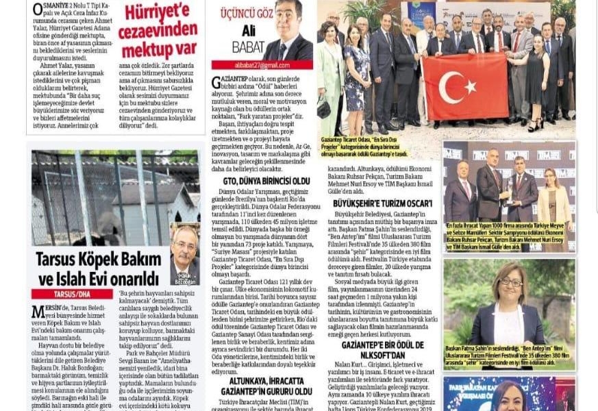 We are at the Morale-Giving Awards Corner of Hürriyet Newspaper.